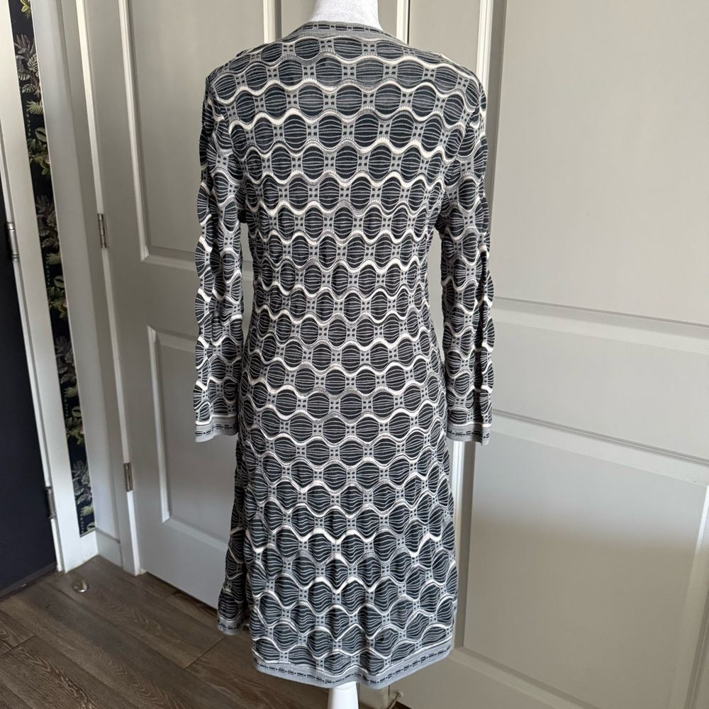 Missoni Gray and Black Geometric Print Wool Blend Sweater Dress Size IT 44 US 8 - Picture 4 of 8